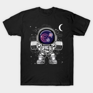 Astronaut Lifting Evergrow EGC Coin To The Moon Crypto Token Cryptocurrency Blockchain Wallet Birthday Gift For Men Women Kids T-Shirt